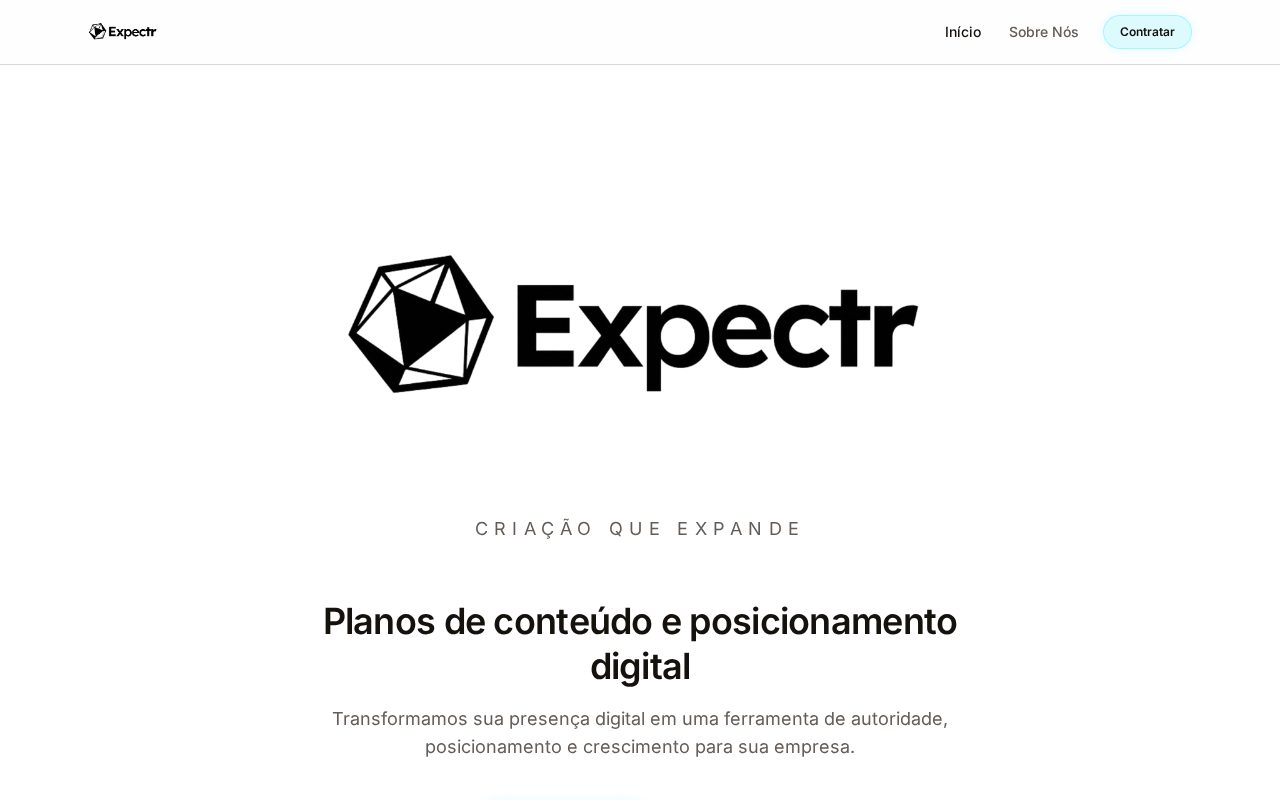 Preview do site Expectr Creative