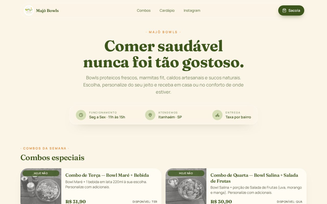 Preview do site Majo Bowls